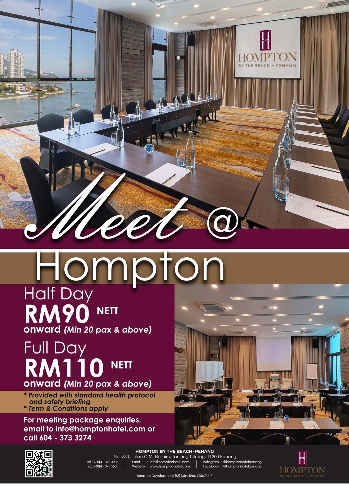 Meet @ Hompton Half Day and Full Day Meeting Package by Homton by The Beach Penang