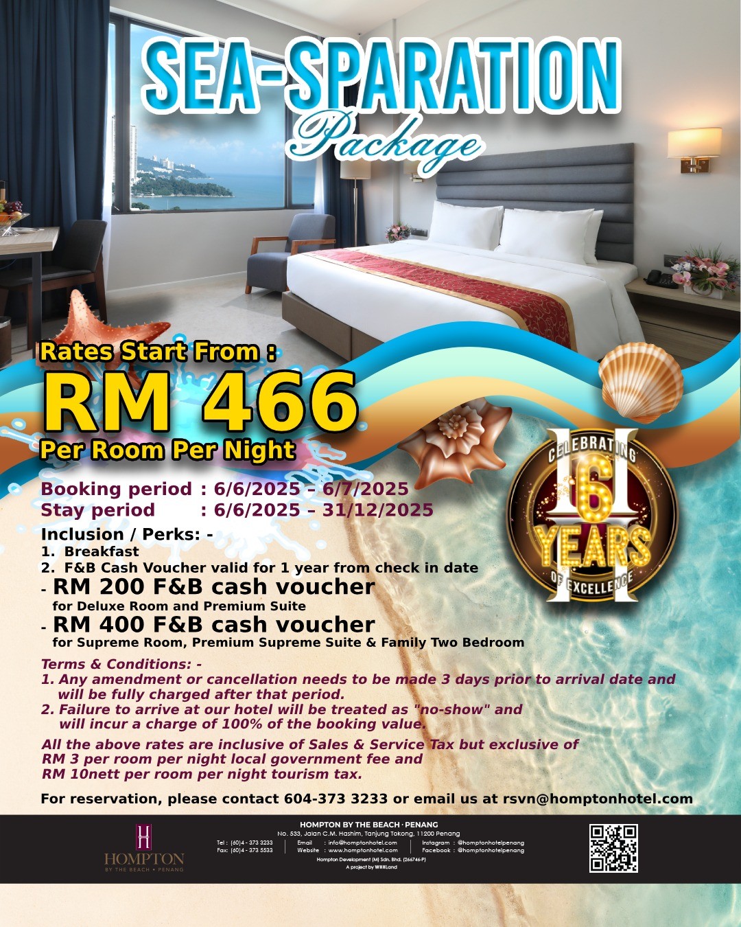 Sea Seperation Package at Hompton by The Beach Penang