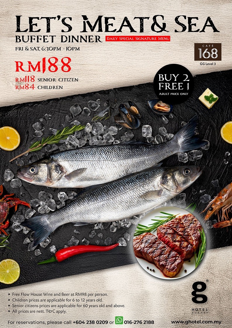 Let’s Meat & Sea Buffet Dinner by G Hotel Gurney